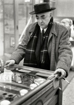 willy-ronis-brassac3af-playing-pinball-1954