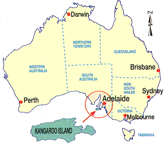 Το νησί βρίσκεται 112 χλμ νοτιοδυτικά της Αδελαΐδας