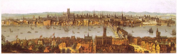 Η περιοχή γύρω από τη Γέφυρα του Λονδίνου το 1650