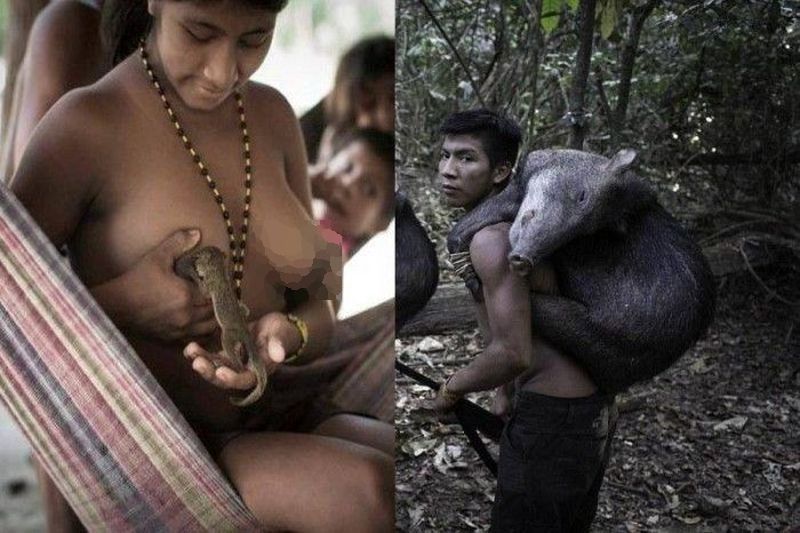 Η φυλή που οι γυναίκες θηλάζουν τα άγρια ζώα και οι άντρες ζουν αρμονικά με τα ζώα του δάσους όπως τα αγριογούρουνα (φωτο & βίντεο)