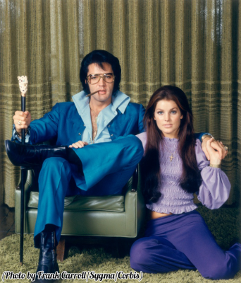 Elvis and Priscilla Presley in Graceland, Memphis, Tennessee, 1971