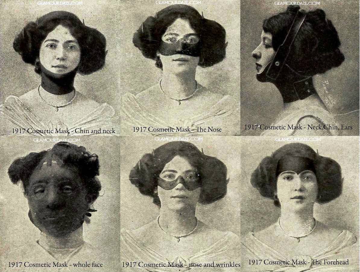 Οι τρομακτικές μάσκες ομορφιάς που έβαζαν οι γυναίκες στο πρόσωπό τους το 1900 για να δείχνουν πιο νέες. Ήταν φτιαγμένες από καουτσούκ και από κρέας ζώων. Γιατί τις αποκαλούσαν “οι μάσκες του συζύγου”