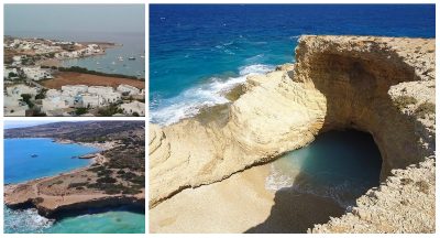 Που βρίσκεται η κρυφή παραλία του Αιγαίου που “ασπρίζει” σαν το γάλα. Δείτε από ψηλά το μικροσκοπικό νησί με τα κρυστάλλινα και ανοιχτόχρωμα νερά (βίντεο drone)