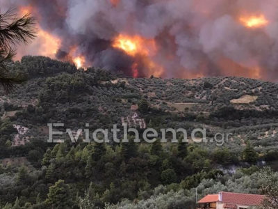 Κρίσιμη η κατάσταση σε μοναστήρι στη Βόρεια Εύβοια. Φλόγες στα 400 μέτρα – Οι μοναχοί αρνούνται να φύγουν