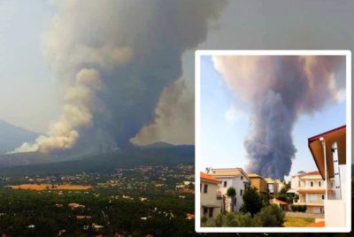 Ισχυρή αναζωπύρωση στα όρια του Κρυονερίου. Έκκληση του Δήμου Διονύσου για ενίσχυση πυρόσβεσης (φωτο)