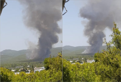 Φωτιά στην Άνω Βαρυμπόμπη – Στο σημείο επιχειρούν επίγειες και εναέριες δυνάμεις