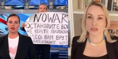 Συνελήφθη σύμφωνα με το BBC η δημοσιογράφος που έκανε αντιπολεμική διαμαρτυρία στη ρωσική τηλεόραση