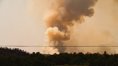 Συνεχίζεται η φωτιά στο δάσος της Δαδιάς. Πάνω από 25.000 στρέμματα γης έχουν γίνει στάχτη. Σε ύφεση το μέτωπο στη Λέσβο