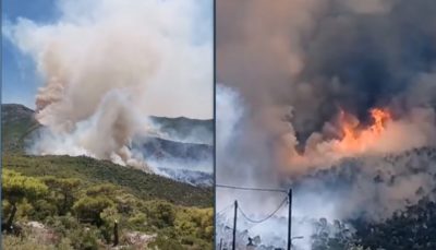 Μαίνεται η φωτιά στο Πόρτο Γερμενό. Κάηκε σπίτι. Ισχυροί άνεμοι δυσχεραίνουν την προσπάθεια κατάσβεσης (βίντεο)