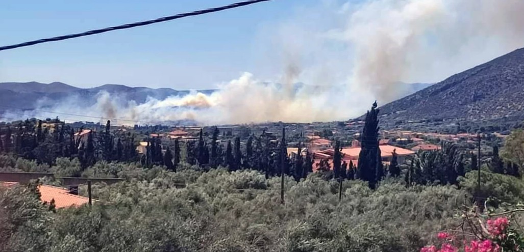 Μεγάλη φωτιά στη Φέριζα, στη Σαρωνίδα. Μήνυμα 112 για εκκένωση προς Λαγονήσι