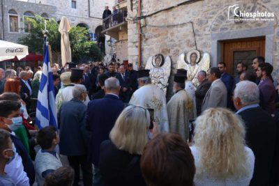Με λαμπρότητα ο εορτασμός των Παμμεγίστων Ταξιαρχών στα Μεστά της Χίου. Είναι η μεγαλύτερη εκκλησία του νησιού