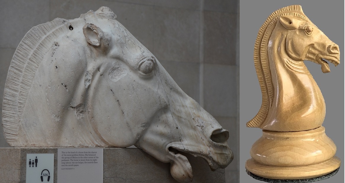 Γνωρίζατε ότι η φιγούρα του αλόγου στο σκάκι αντιγράφει γλυπτό από τον Παρθενώνα; Ο δημιουργός το είδε στο Βρετανικό Μουσείο
