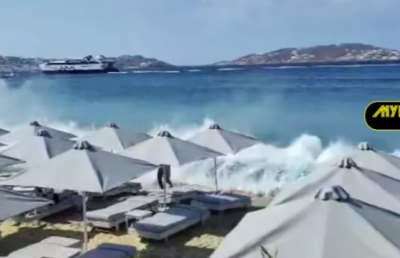 Τεράστια κύματα από απόνερα πλοίου τραυμάτισαν δυο λουόμενους στη Μύκονο