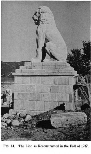 Lion_of_Amphipolis_reconstructed_statue_in_1937
