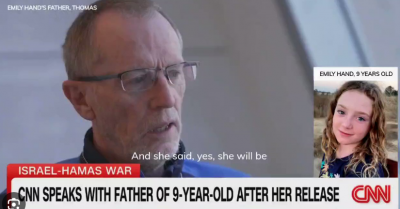 “Τώρα μόνο ψιθυρίζει”. Ο πατέρας της 9χρονης Έμιλι περιγράφει όσα έζησε η κόρη του ως όμηρος της Χαμάς