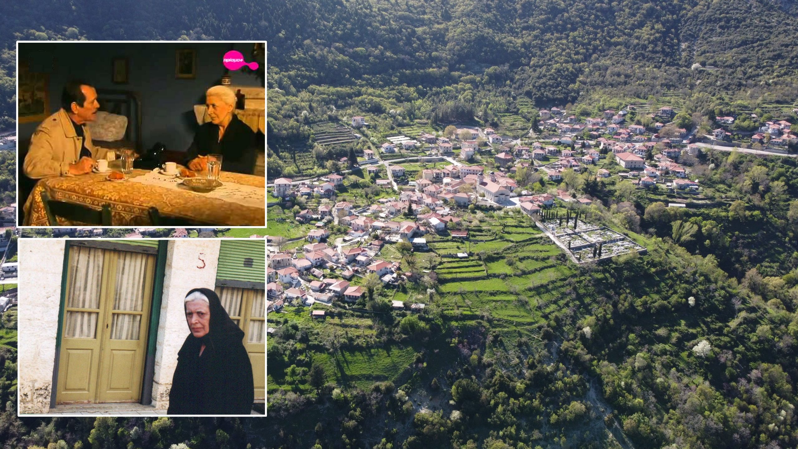 Το χωριό στην Ορεινή Ναυπακτία με τα λιθόστρωτα σοκάκια που έγινε τηλεοπτικό σκηνικό. Εκεί στρατοπέδευσε ο Καραϊσκάκης (drone)